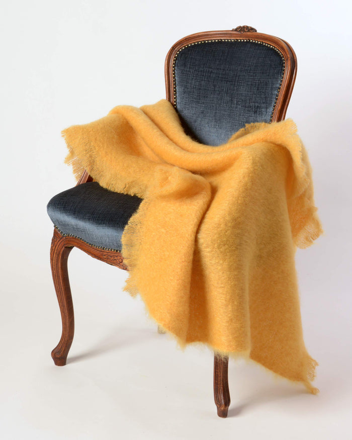 Mohair Throw NZ - Yellow Ochre