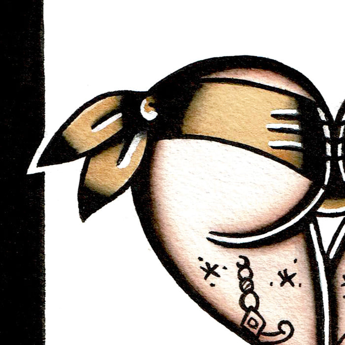 Yellow Scrunch Butt Heart Original Painting