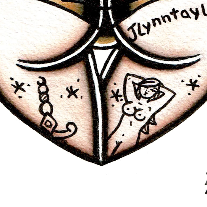 Yellow Scrunch Butt Heart Original Painting